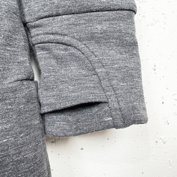 Athleta Victory Long Primaloft Hooded Jacket Full Up Down Zip Gray Black Small - Picture 11 of 11